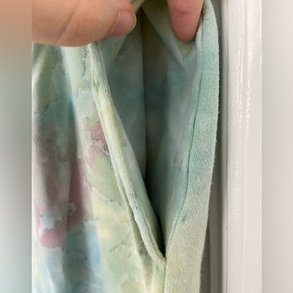 Disney Tie Dye Sweatpants Joggers Drawstring Pockets Comfy Green Yellow Large - Picture 5 of 7